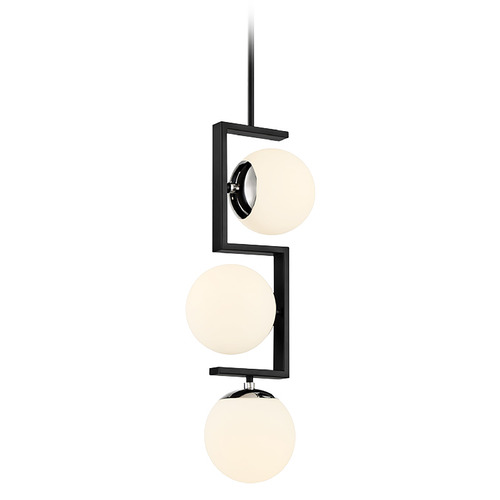 Alluria II 3-Light Pendant in Coal & Polished Nickel by George Kovacs
