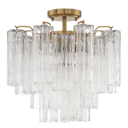 Crystorama Lighting Crystorama Lighting Addis Aged Brass Semi-Flushmount Light ADD-300-AG-CL_CEILING