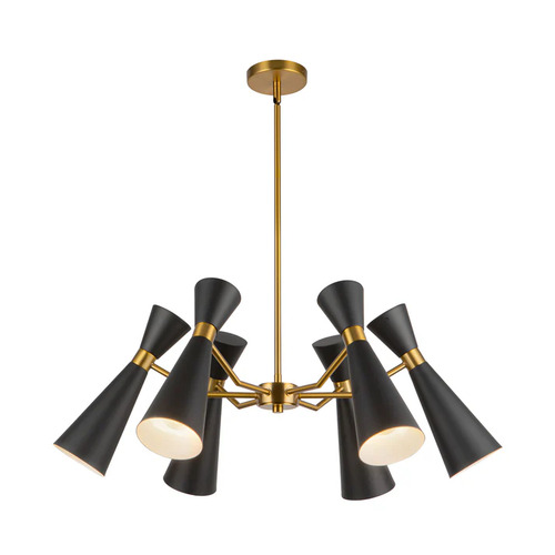 Alora Lighting Blake Matte Black & Aged Gold Chandelier