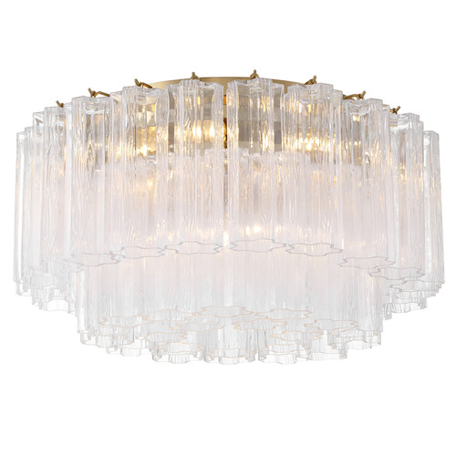 Crystorama Lighting Addis Aged Brass Flushmount Light