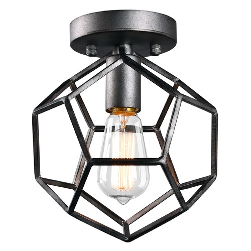 Geometry Series Rusty Black Semi-Flush Mount by Matteo Lighting