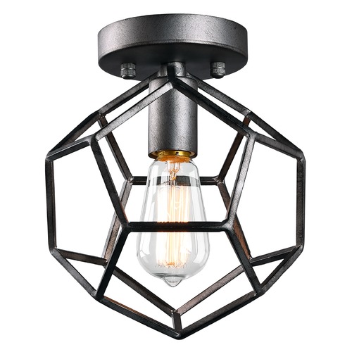 Matteo Lighting Geometry Series Rusty Black Semi-Flush Mount by Matteo Lighting X54601RB