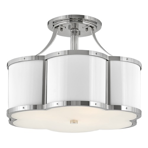 Hinkley Chance Medium Semi-Flush Mount in Polished Nickel by Hinkley Lighting 4444PN