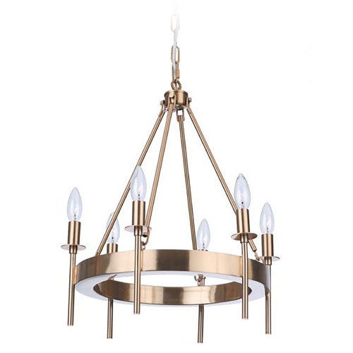 Larrson Satin Brass Chandelier by Craftmade Lighting