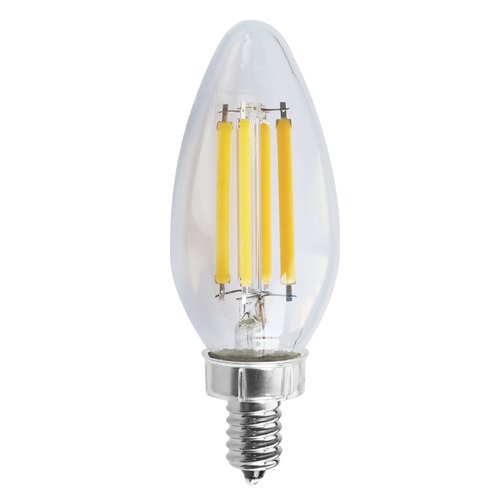 8W C11 Candelabra Base Clear LED Light Bulb in 2700K by Satco Lighting
