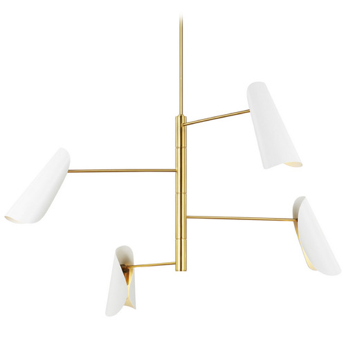 Visual Comfort Studio Collection Aerin Tresa Burnished Brass & Matte White Chandelier