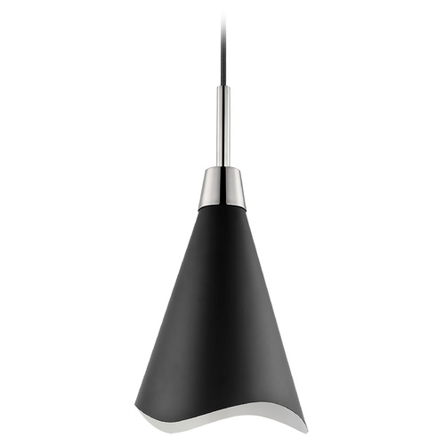 Tango Large Pendant in Polished Nickel & Matte Black by Nuvo Lighting