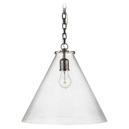 Visual Comfort Signature Collection Thomas OBrien Katie Conical Pendant in Bronze by Visual Comfort Signature TOB5226BZG6SG