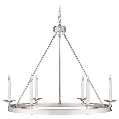 Visual Comfort Signature Collection Chapman & Myers Launceton Ring Chandelier in Nickel by Visual Comfort Signature CHC1601PN