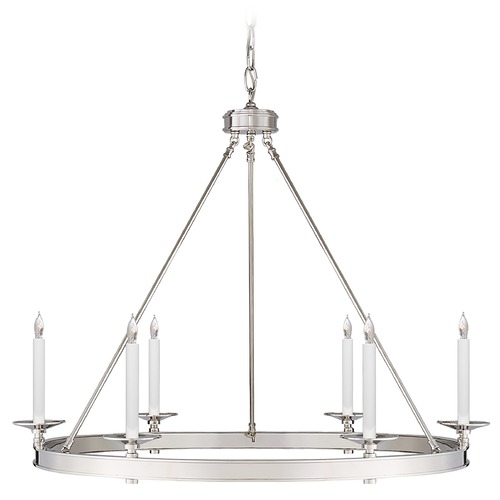 Chapman & Myers Launceton Ring Chandelier in Nickel by Visual Comfort Signature