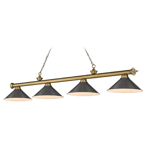 Z-Lite Cordon Rubbed Brass Billiard Light by Z-Lite 2306-4RB-BRZ15