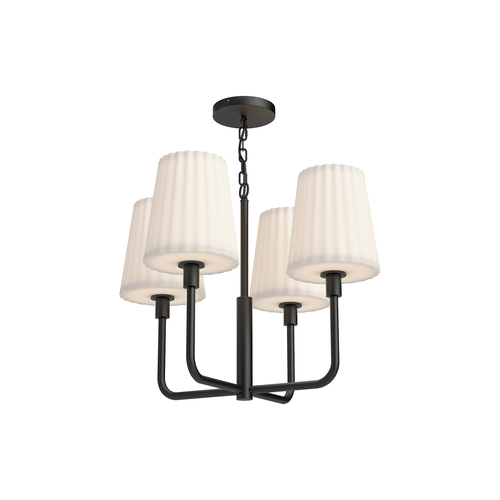 Alora Lighting Alora Lighting Plisse Matte Black Chandelier CH628423MBOP