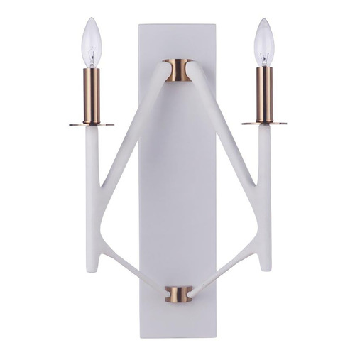 Craftmade Lighting the Reserve Matte White & Satin Brass Sconce by Craftmade Lighting 55562-MWWSB