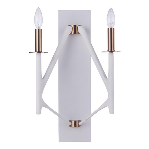 the Reserve Matte White & Satin Brass Sconce by Craftmade Lighting