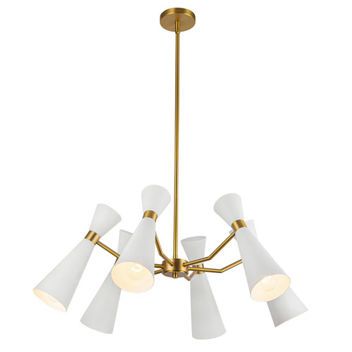 Alora Lighting Blake White & Aged Gold Chandelier