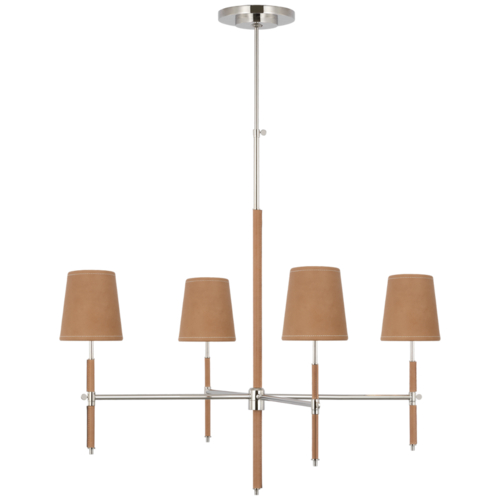 Visual Comfort Signature Collection Bryant Large Wrapped Chandelier in Polished Nickel by VC Modern TOB5582PN/NAT-NAT