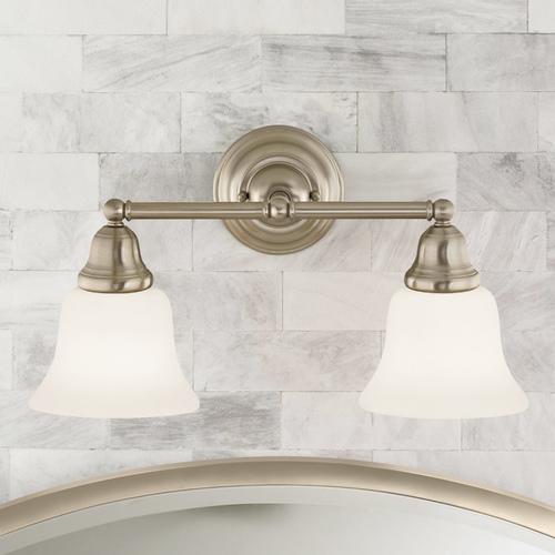 Transitional 2-Light Bathroom Light Satin Nickel