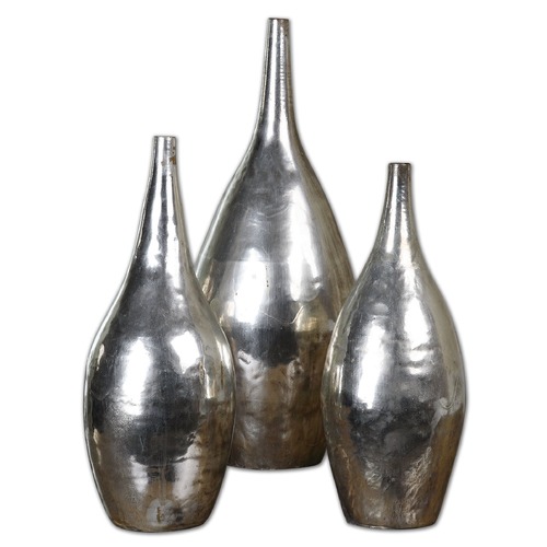 Uttermost Lighting Uttermost Rajata Silver Vases Set of 3 19826