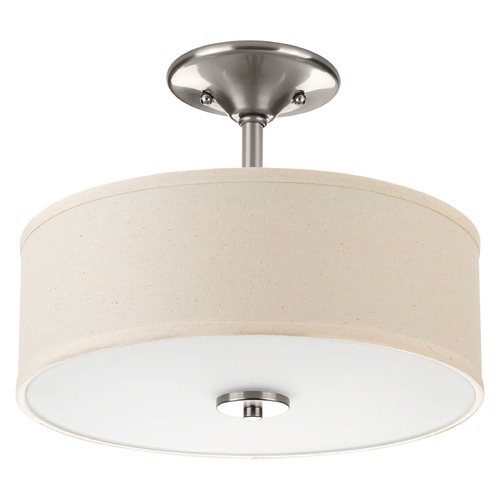 Progress Lighting Inspire Brushed Nickel LED Semi-Flush Mount by Progress Lighting P3683-0930K9