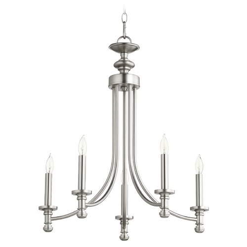 Quorum Lighting Rossington Satin Nickel Chandelier by Quorum Lighting 6022-5-65