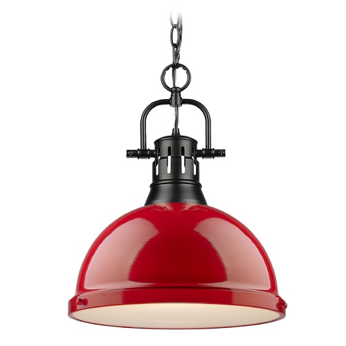 Duncan Large Pendant in Black & Red by Golden Lighting