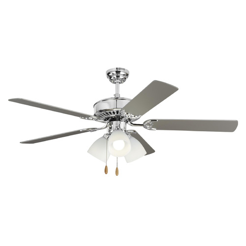 Visual Comfort Fan Collection Visual Comfort Fan Collection Haven 52 LED 3 Chrome LED Ceiling Fan with Light 5HV52CHF
