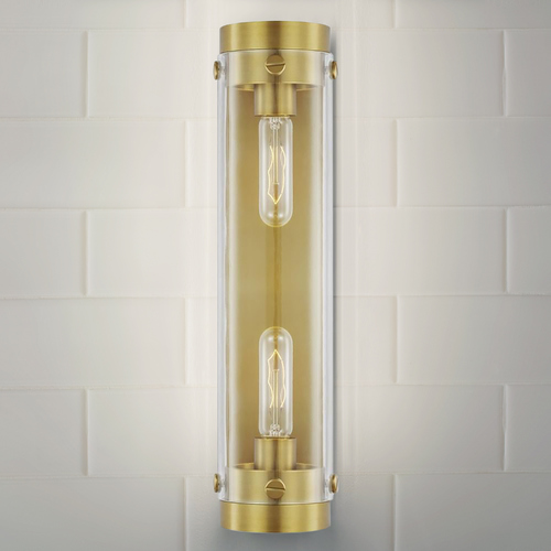 Chapman & Meyers Garrett 18-Inch Tall Burnished Brass Sconce by Visual Comfort Studio