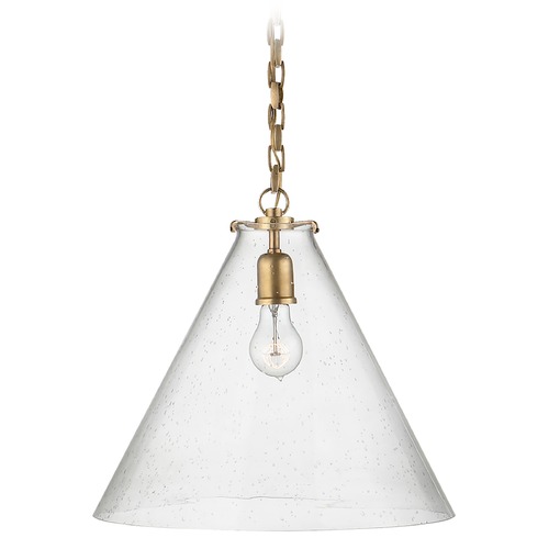 Visual Comfort Signature Collection Thomas OBrien Katie Conical Pendant in Brass by Visual Comfort Signature TOB5226HABG6SG
