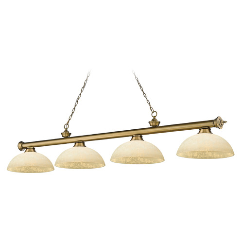 Z-Lite Cordon Rubbed Brass Billiard Light by Z-Lite 2306-4RB-DGM14