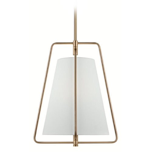Visual Comfort Studio Collection Allis Satin Brass Pendant Light with Conical Shade