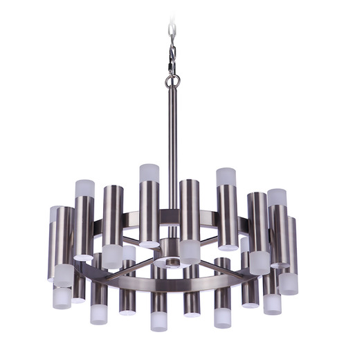 Simple Lux Brushed Polished Nickel LED Chandelier by Craftmade Lighting