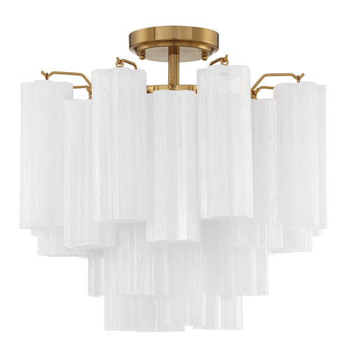 Crystorama Lighting Addis Aged Brass Semi-Flushmount Light