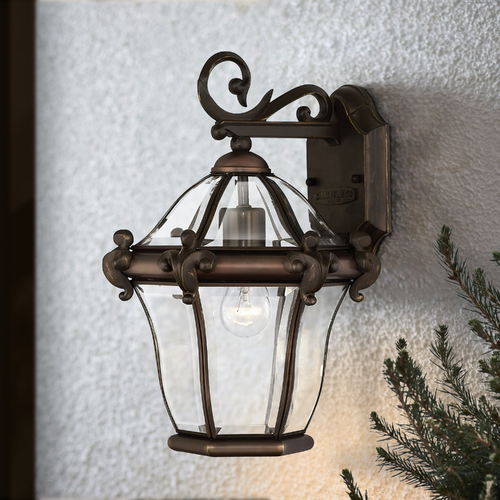 Hinkley Outdoor Wall Light with Clear Glass in Copper Bronze Finish 2440CB