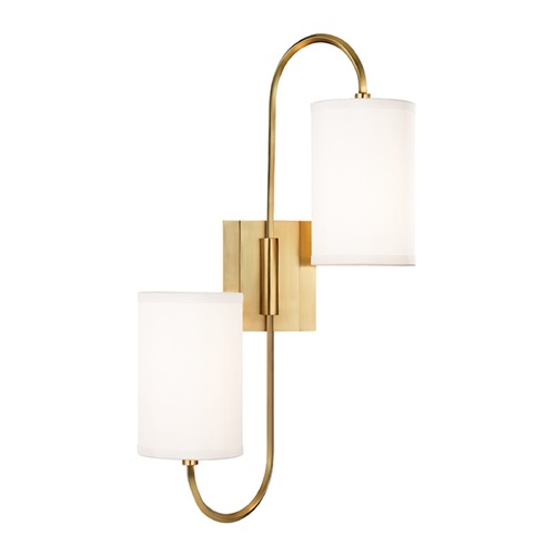 Hudson Valley Lighting Junius 2-Light Sconce in Aged Brass by Hudson Valley Lighting 9100-AGB