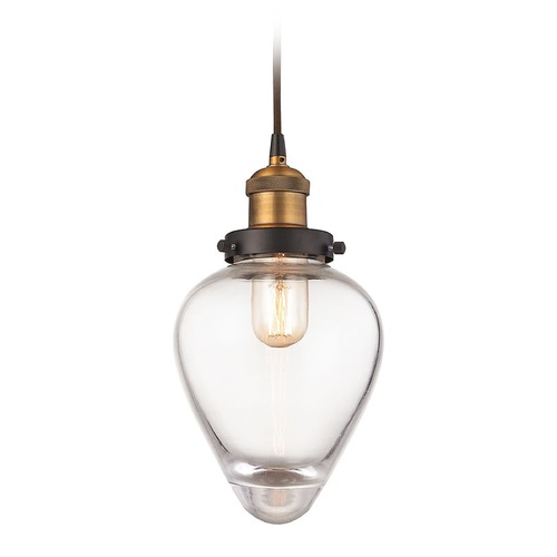 Elk Lighting Elk Lighting Bartram Oil Rubbed Bronze, Antique Brass Mini-Pendant Light with Bowl / Dome Shade 16325/1