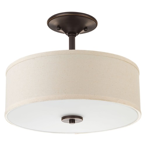 Inspire Antique Bronze LED Semi-Flush Mount by Progress Lighting