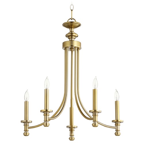 Rossington 22-Inch Chandelier in Aged Brass by Quorum Lighting