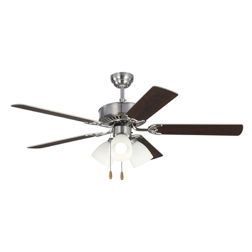 Visual Comfort Fan Collection Visual Comfort Fan Collection Haven 52 LED 3 Brushed Steel LED Ceiling Fan with Light 5HV52BSF