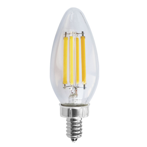 8W C11 Candelabra Base Clear LED Light Bulb in 3000K by Satco Lighting