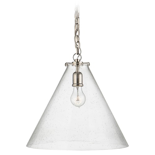 Visual Comfort Signature Collection Thomas OBrien Katie Conical Pendant in Nickel by Visual Comfort Signature TOB5226PNG6SG