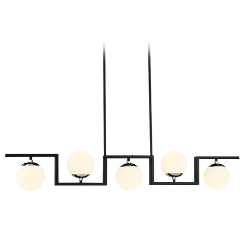 Alluria II 5-Light Pendant in Coal & Polished Nickel by George Kovacs