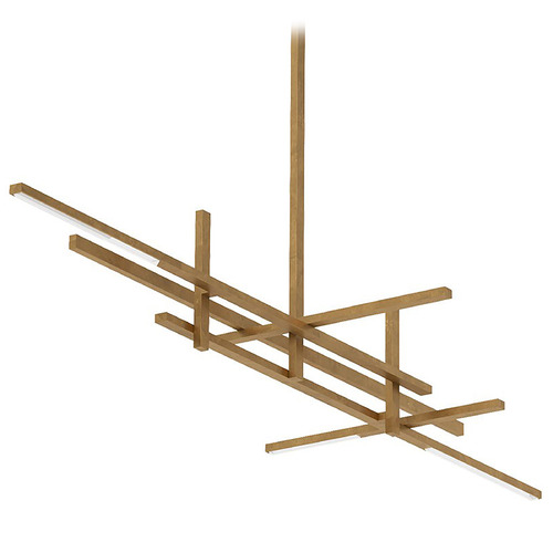 Cityscape Stacked X-Large Linear Chandelier in Brass by VC Modern