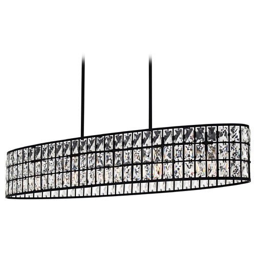 Quoizel Lighting Quoizel Lighting Gibson Matte Black Island Light with Oval Shade GIB542MBK