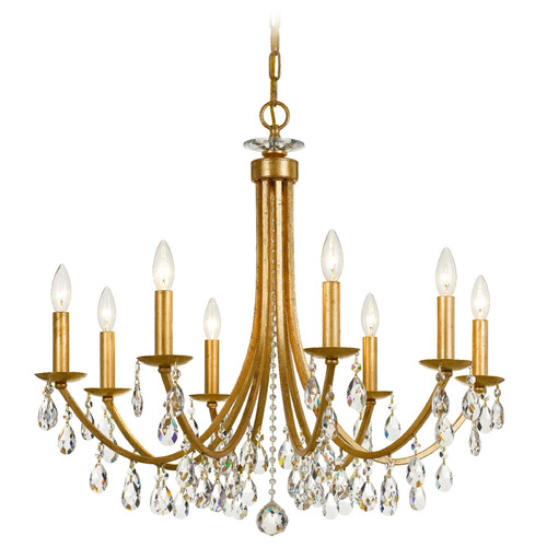Crystorama Lighting Crystorama Lighting Bridgehampton Antique Gold Crystal Chandelier 8828-GA-CL-SAQ