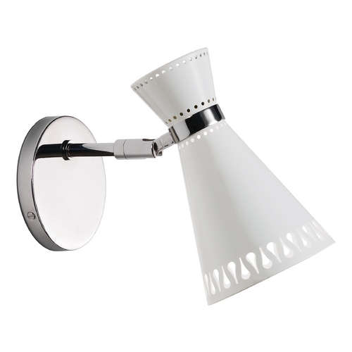 Robert Abbey Lighting Mid-Century Modern Plug-In Wall Lamp Polished Nickel Jonathan Adler Havana by Robert Abbey W697