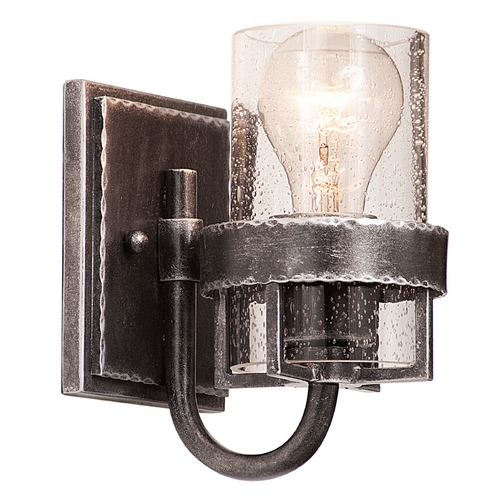 Bexley Seeded Glass Sconce in Iron by Kalco Lighting