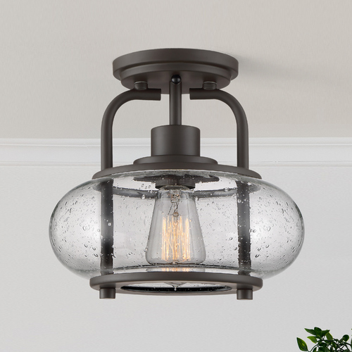 Trilogy Semi-Flush Mount in Old Bronze by Quoizel Lighting