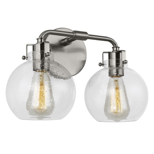 Clara Satin Nickel Bathroom Light by Visual Comfort Studio