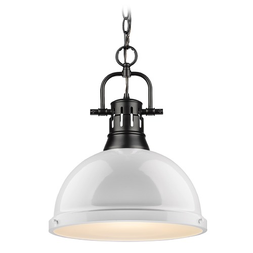 Golden Lighting Duncan Large Pendant in Black & White by Golden Lighting 3602-LBLK-WH