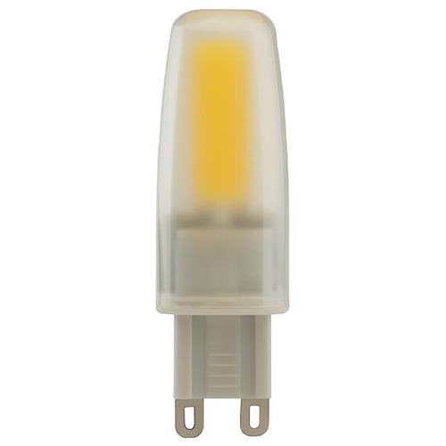 Satco Lighting Satco 4 Watt JCD LED Frost 3000K 460 Lumens G9 Base 120-130 Volt Dimmable S28682